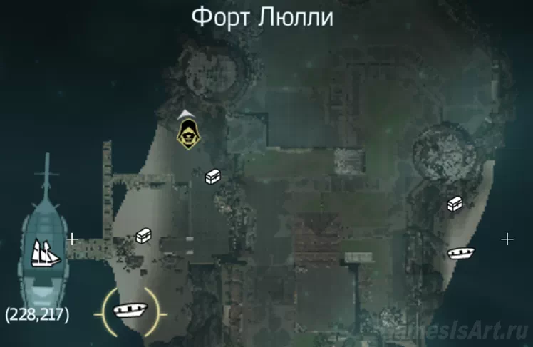 Assassins Creed 4: Крик свободы. Карта: Форт Люлли Крик свободы. Карта: Форт Люлли
