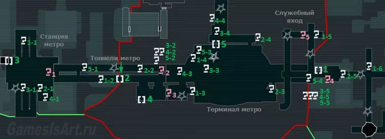 Batman: Arkham City. Карта: Метро Batman AС. Карта: Метро