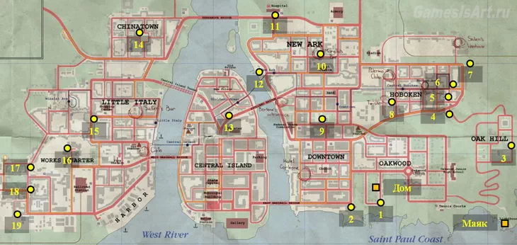 Mafia. Карта города