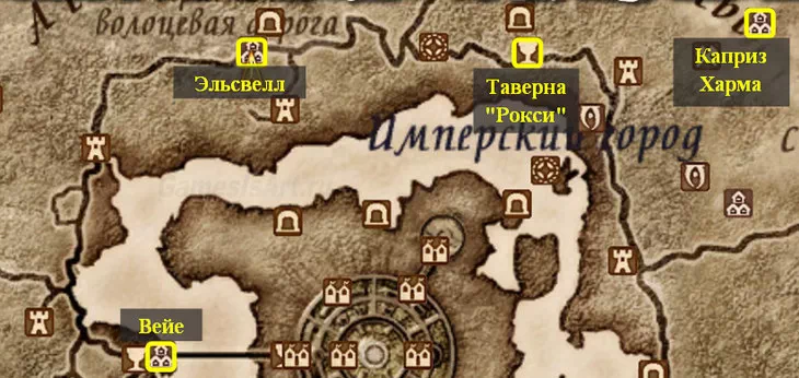 Oblivion. Карта: Имперский город. За городом Oblivion. Карта: Имперский город. За городом