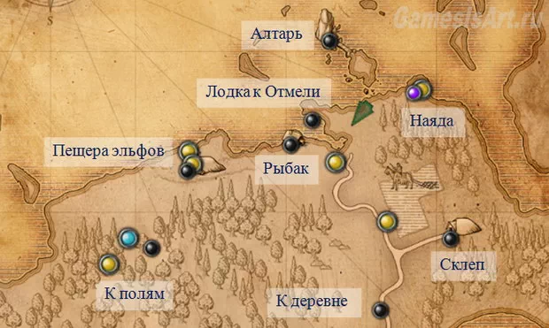 The Witcher 1. Карта: Берег озера Witcher 1. Карта: Берег озера