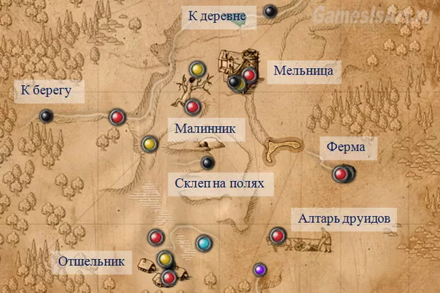 The Witcher 1. Карта: Поля Witcher 1. Карта: Поля